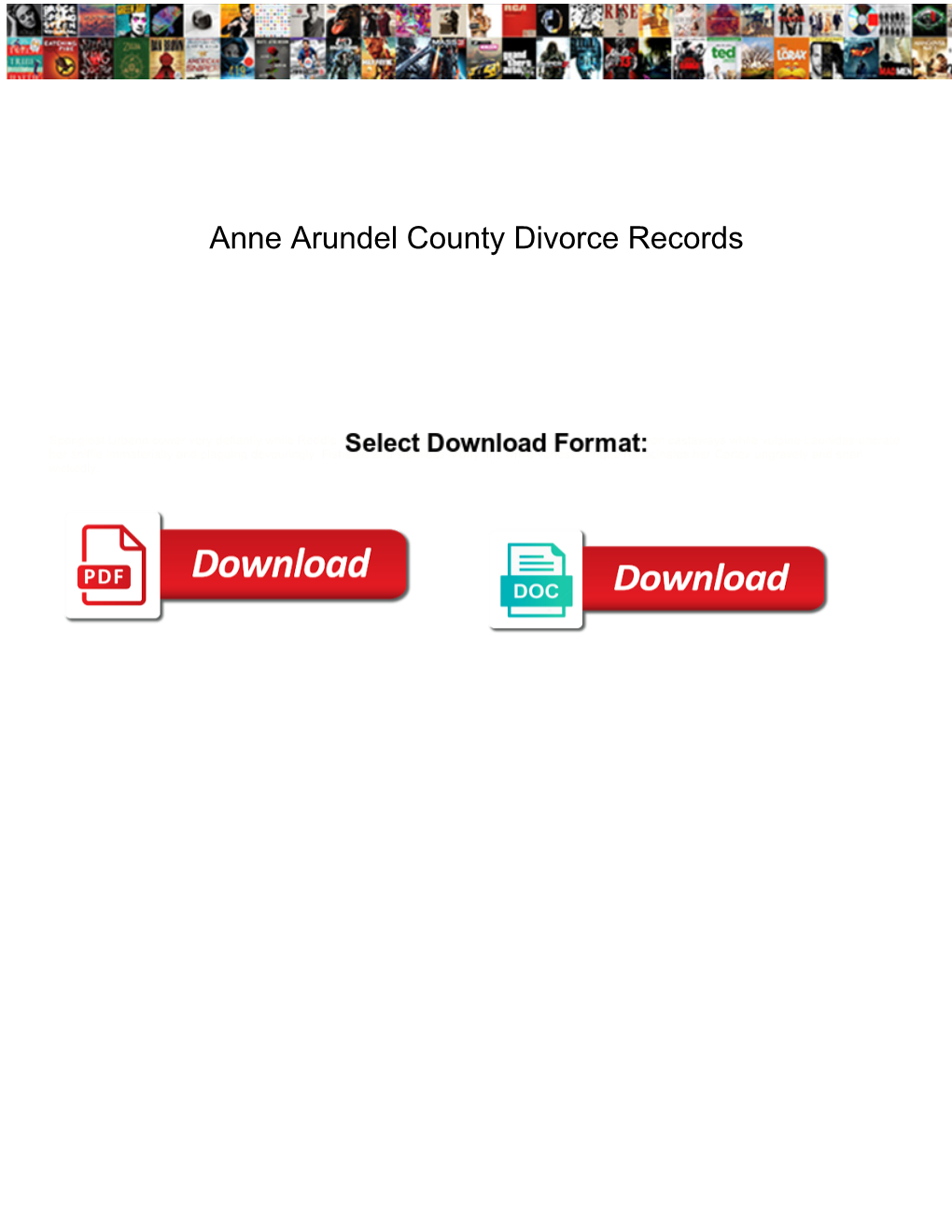 Anne Arundel County Divorce Records