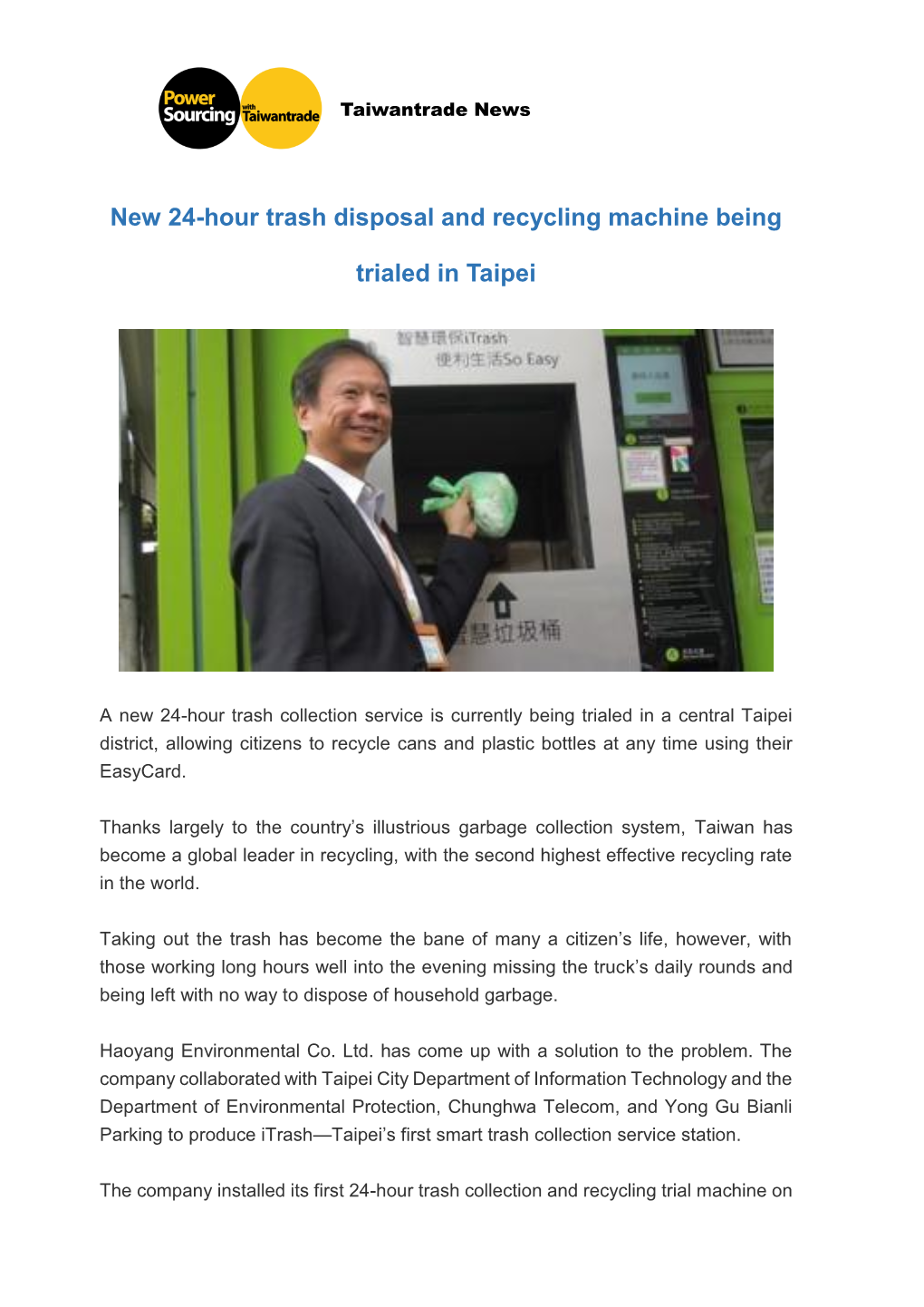 New 24-Hour Trash Disposal and Recycling Machine Being Trialed In