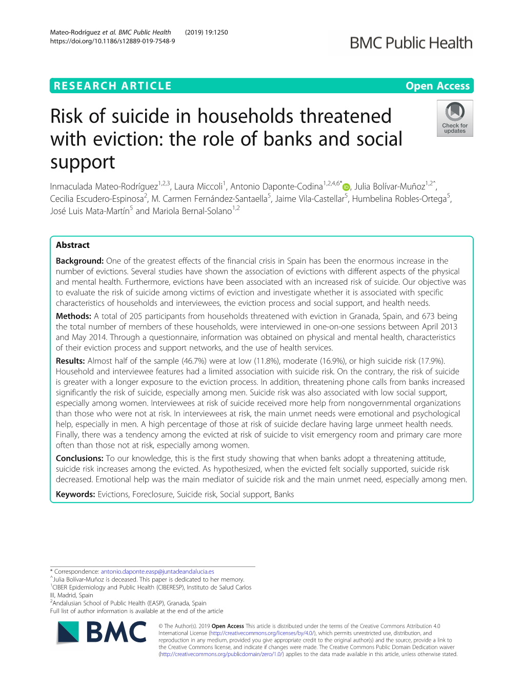 Risk of Suicide in Households Threatened