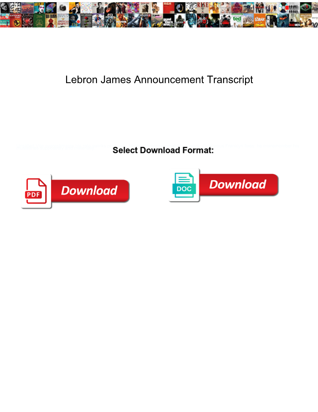 Lebron James Announcement Transcript Inear