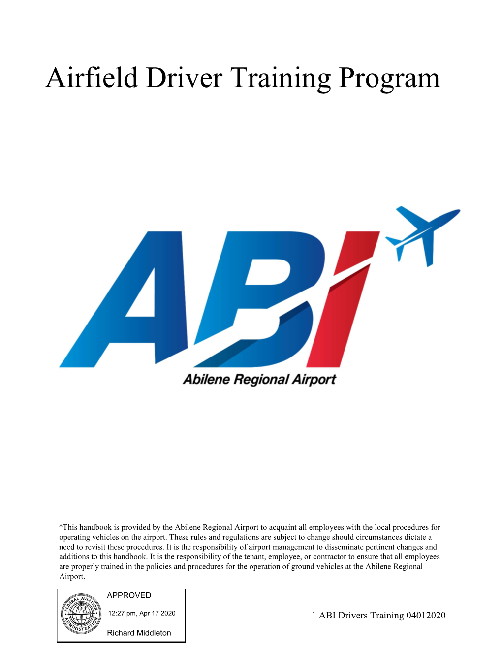 Airfield Driver Training Program