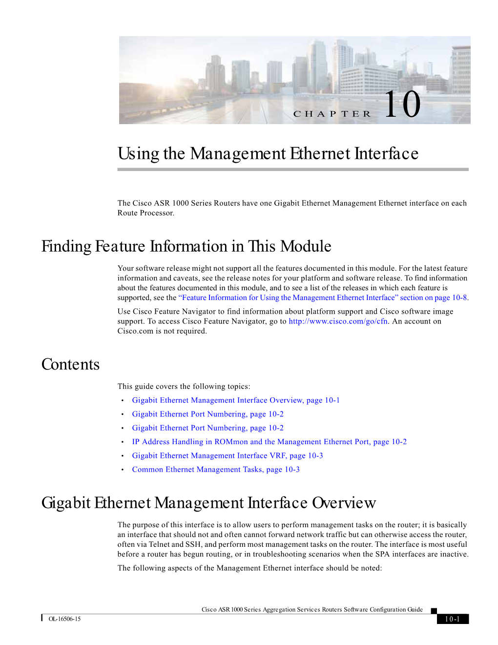 Using the Management Ethernet Interface