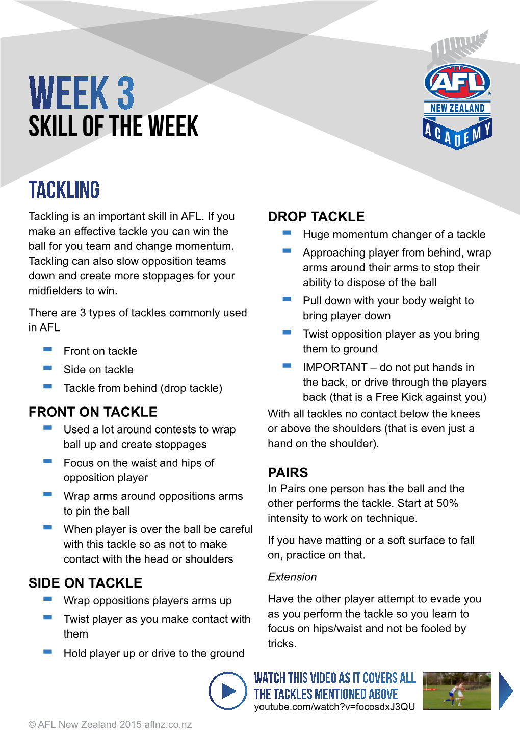 Week 3 Skill of the Week