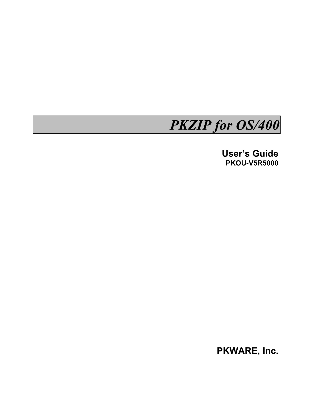 PKZIP for OS/400