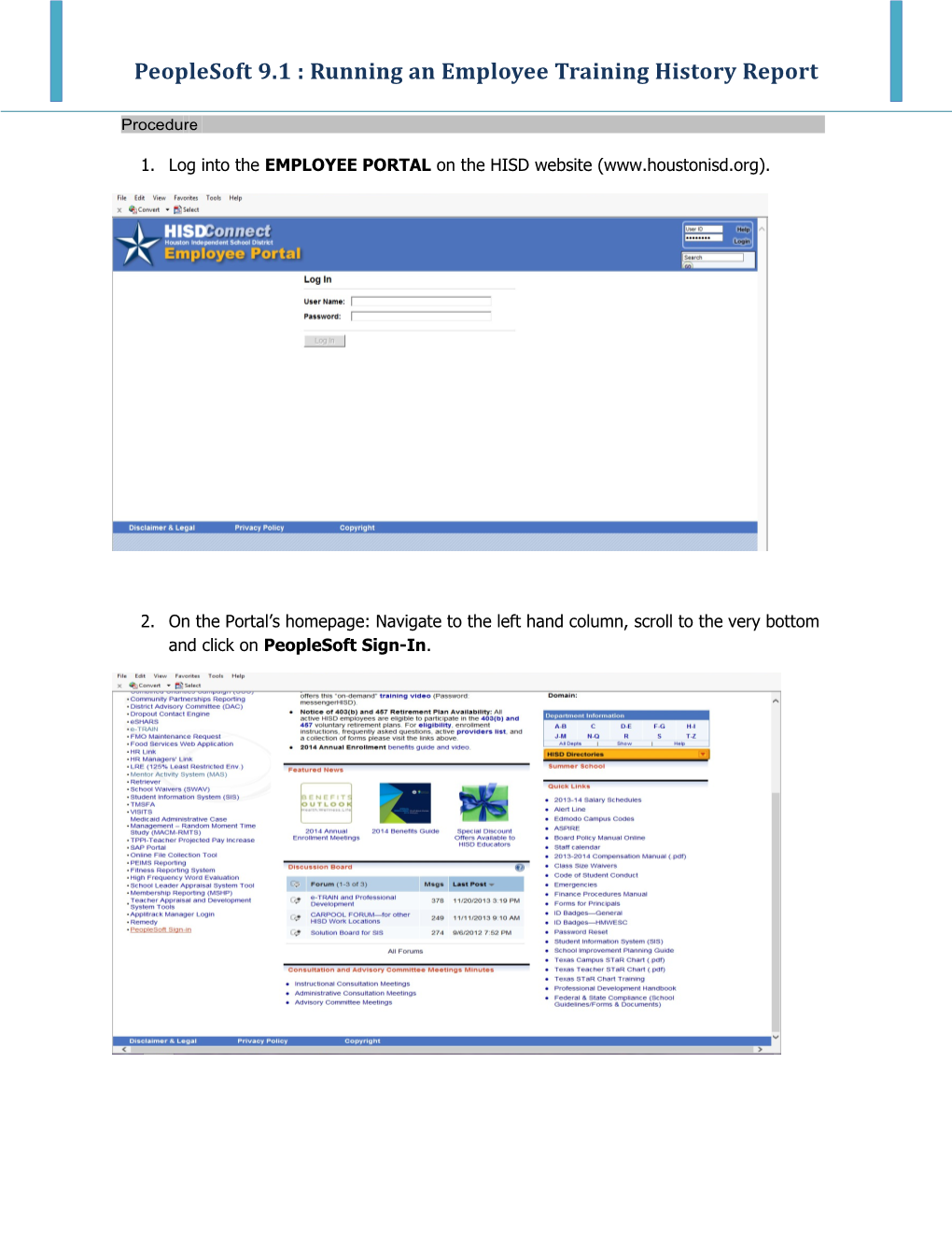 Peoplesoft 9.1 : Running an Employee Training History Report