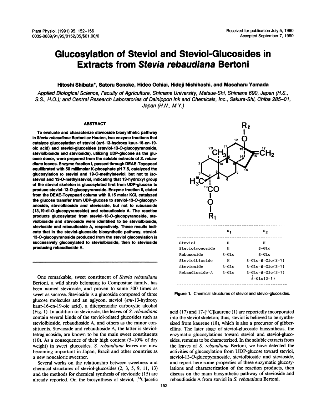 Glucosylation of Steviol and Steviol-Glucosides in Extracts from Stevia Rebaudiana Bertoni