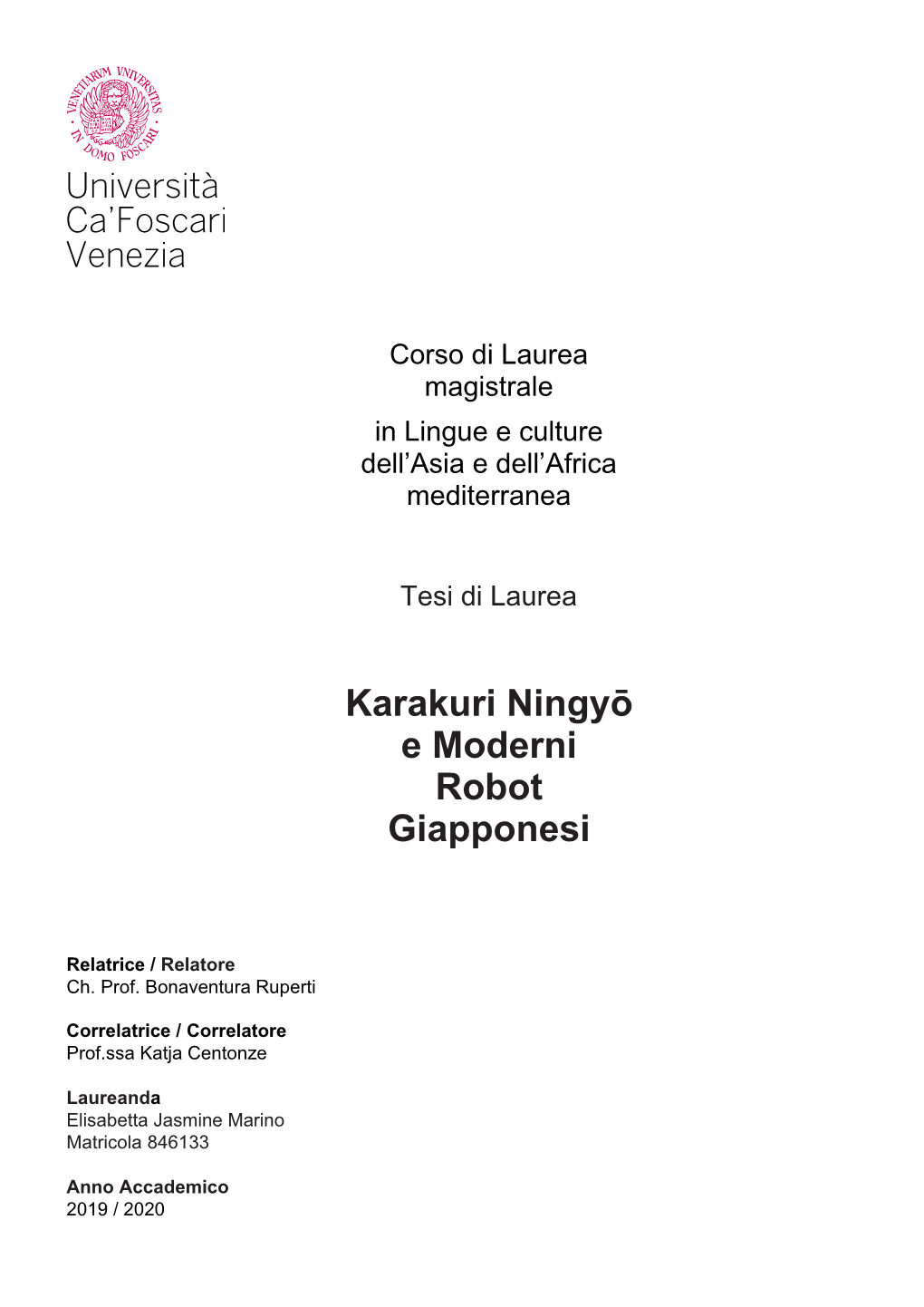 Karakuri Ningyō E Moderni Robot Giapponesi