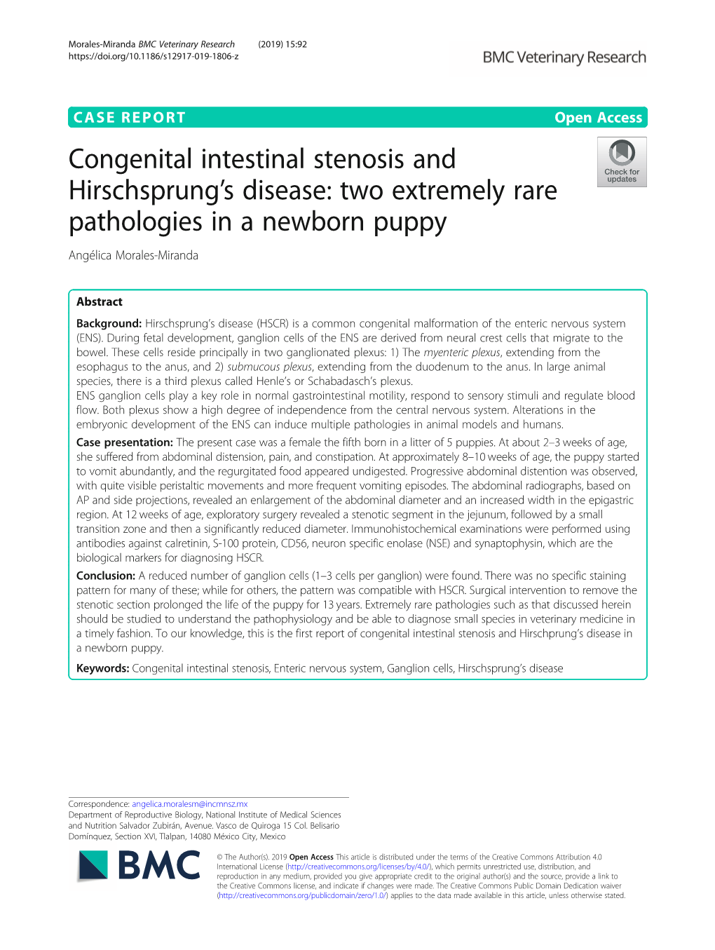 Congenital Intestinal Stenosis and Hirschsprung's Disease