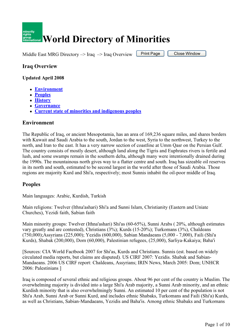 World Directory of Minorities