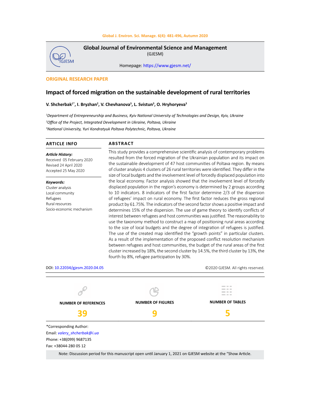 Impact of Forced Migration on the Sustainable Development of Rural Territories