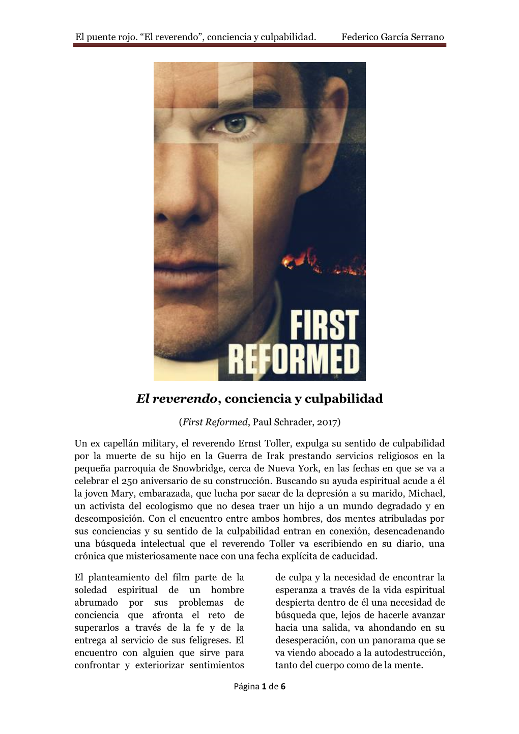 “El Reverendo”, Conciencia Y Culpabilidad. Federico García Serrano