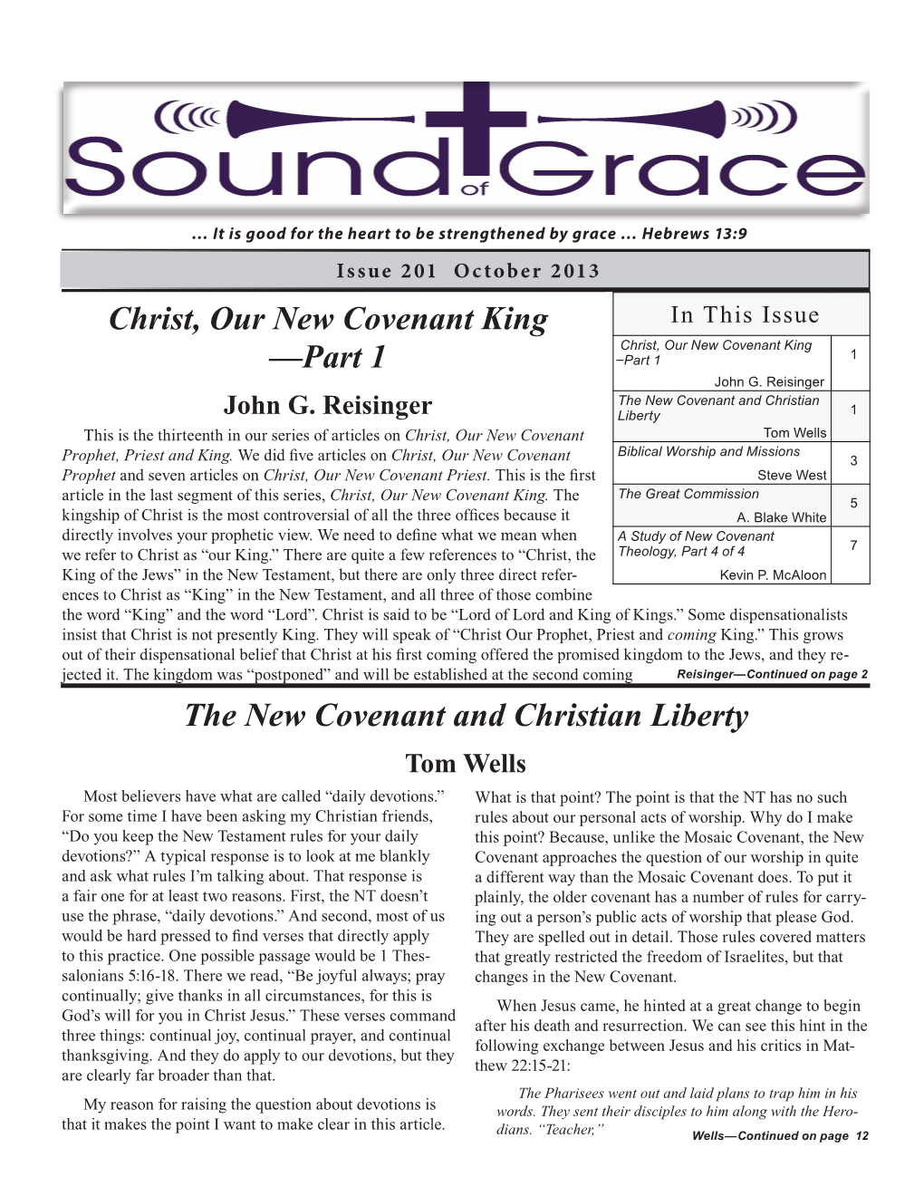 Part 1 the New Covenant and Christian Liberty