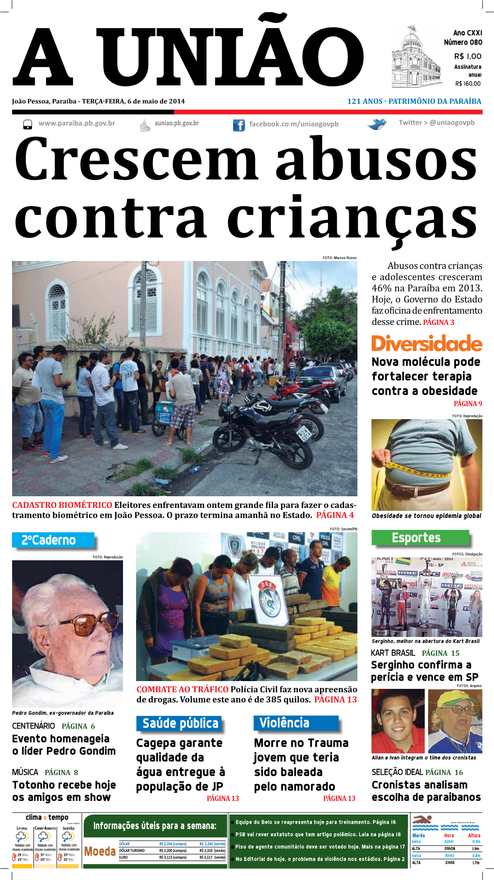 A UNIÃO João Pessoa, Paraíba - TERÇA-FEIRA, 6 De Maio De 2014