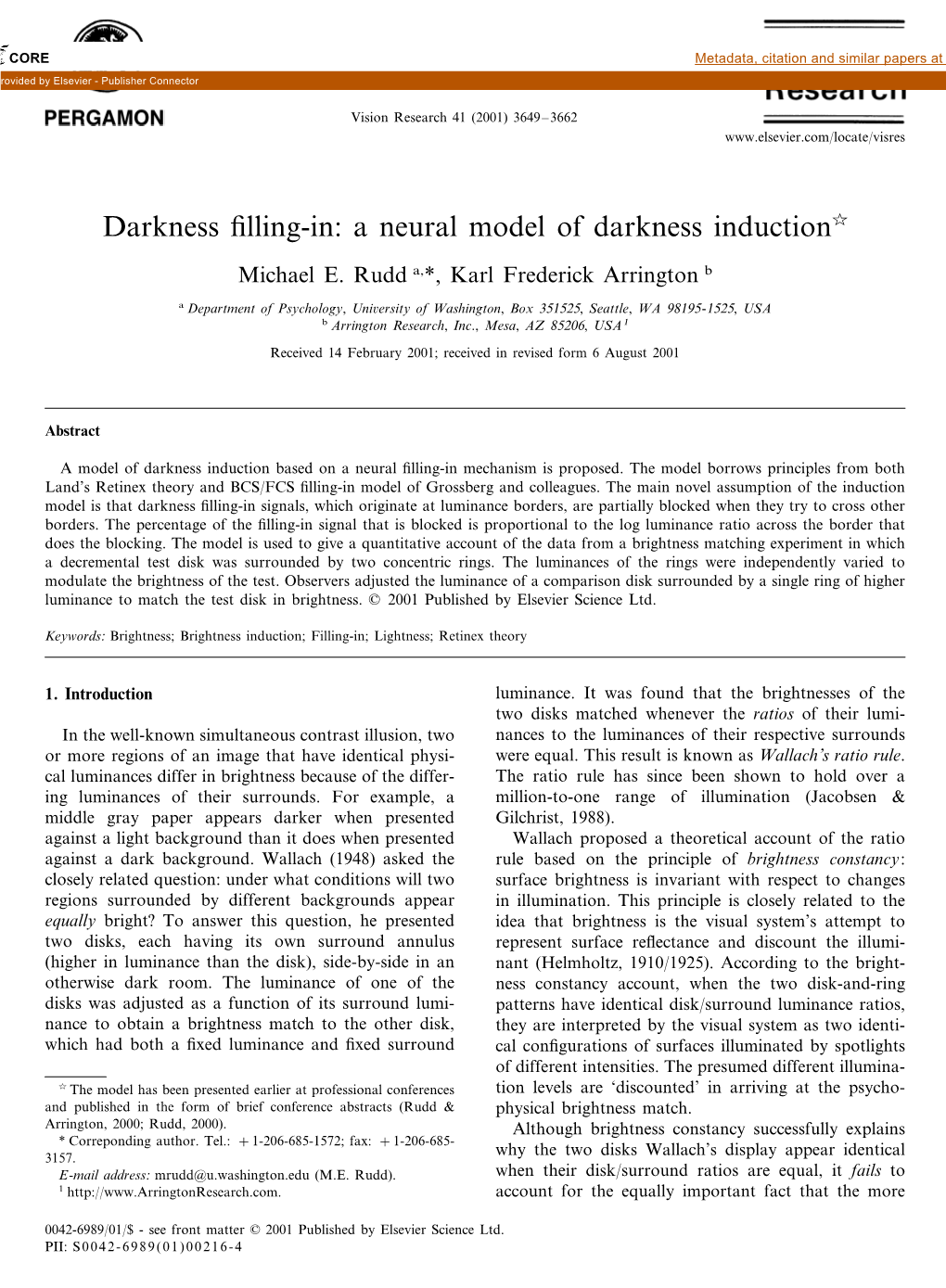 Darkness Filling-In: a Neural Model of Darkness Induction