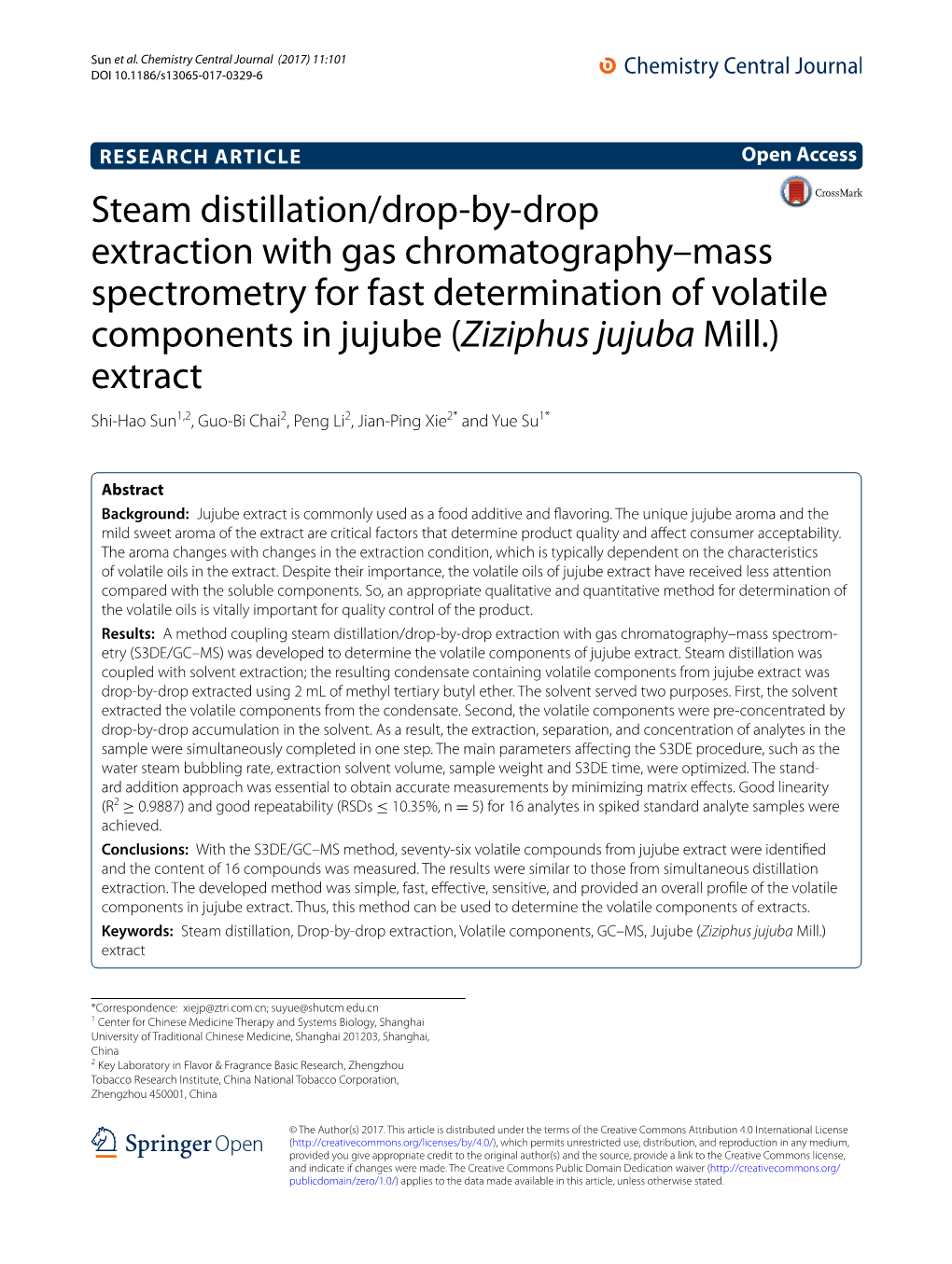 Steam Distillation/Drop-By-Drop Extraction with Gas Chromatography