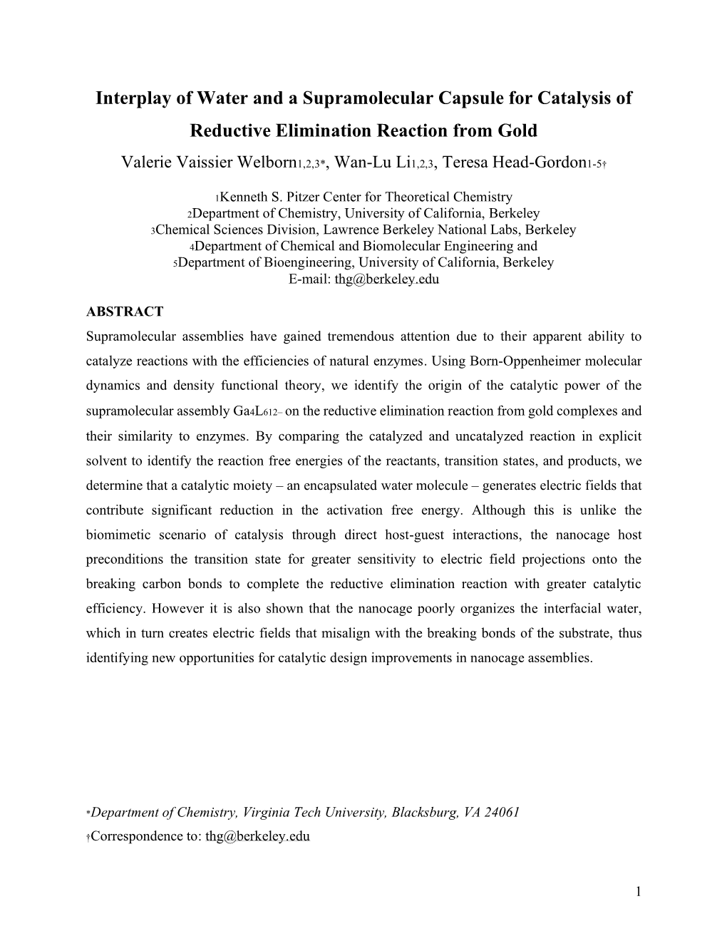 Interplay of Water and a Supramolecular Capsule for Catalysis of Reductive Elimination Reaction from Gold