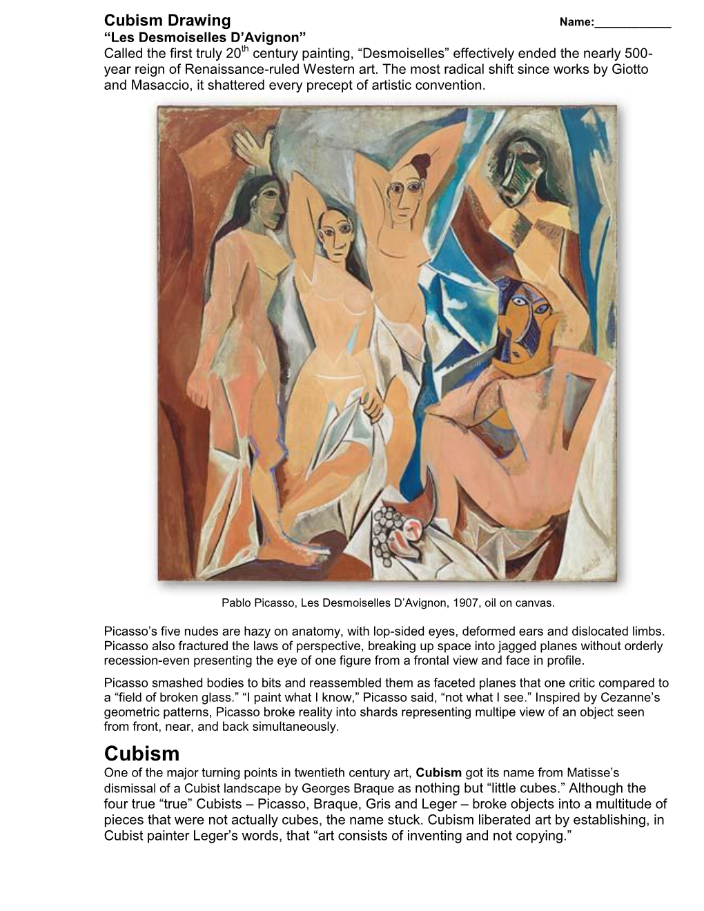 Cubism Drawing (.PDF)