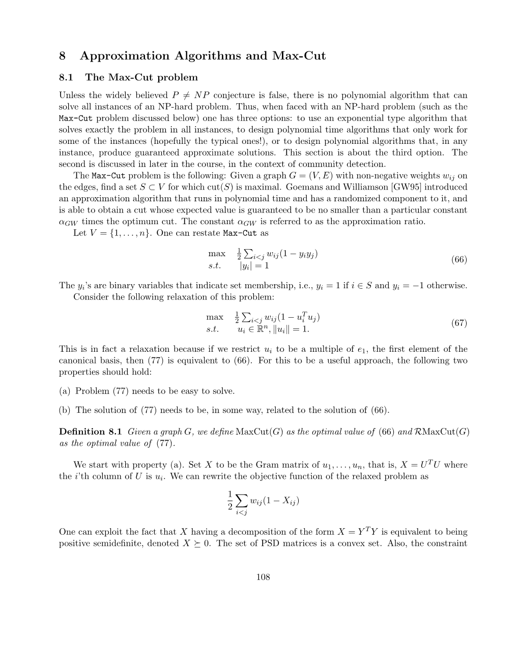 Approximation Algorithms and Max-Cut