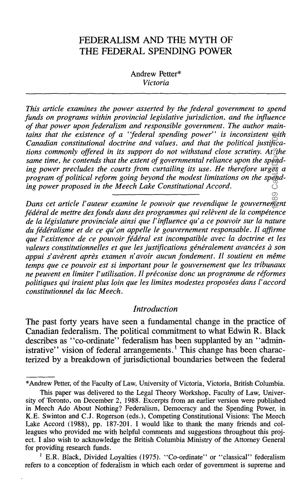 Federalism and the Myth of the Federal Spending Power