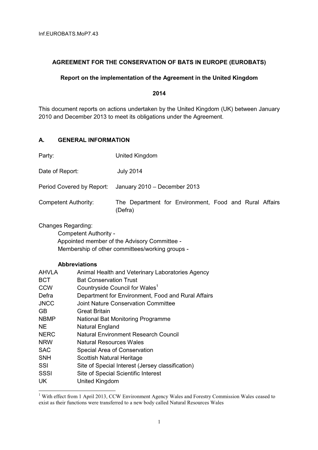 Agreement for the Conservation of Bats in Europe (Eurobats)