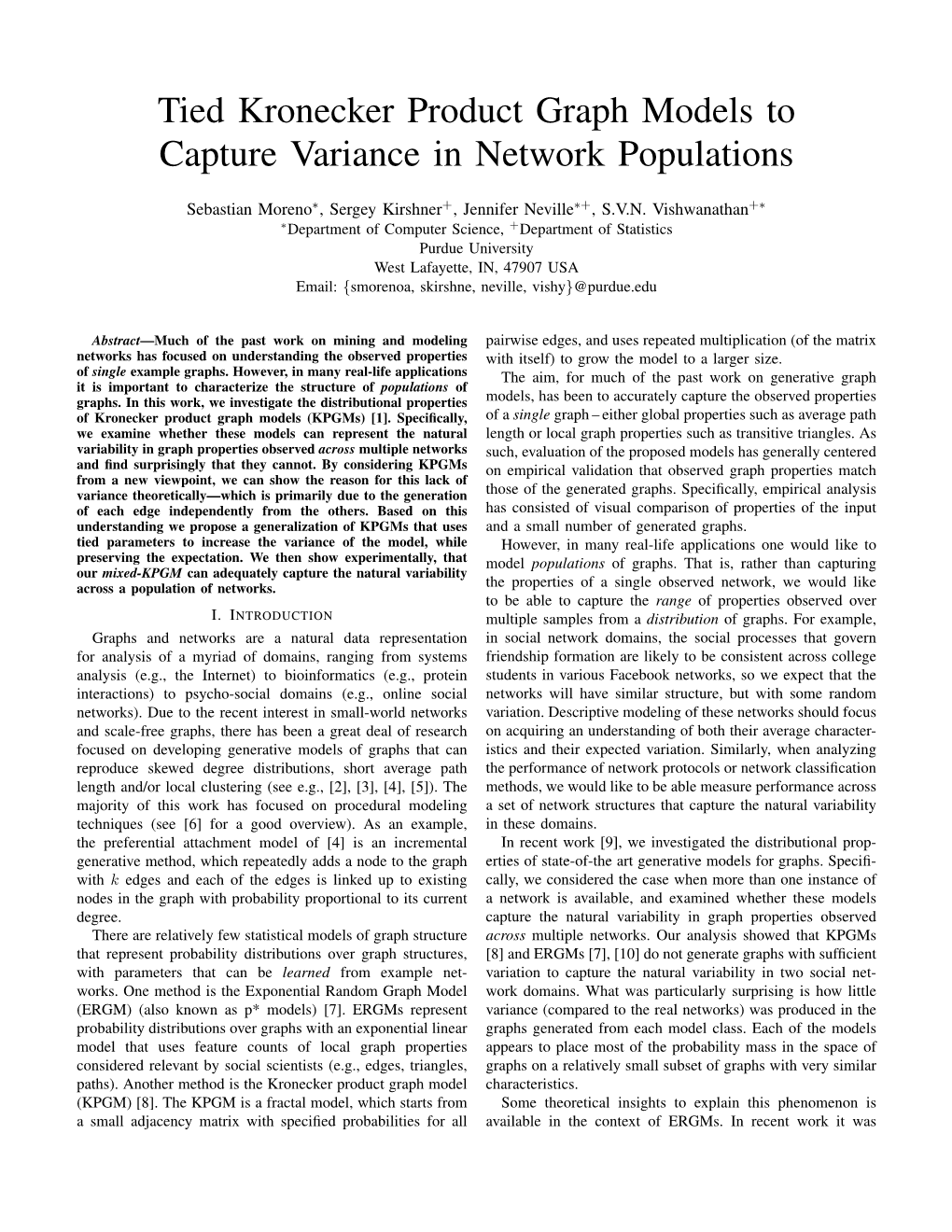 Tied Kronecker Product Graph Models to Capture Variance in Network Populations