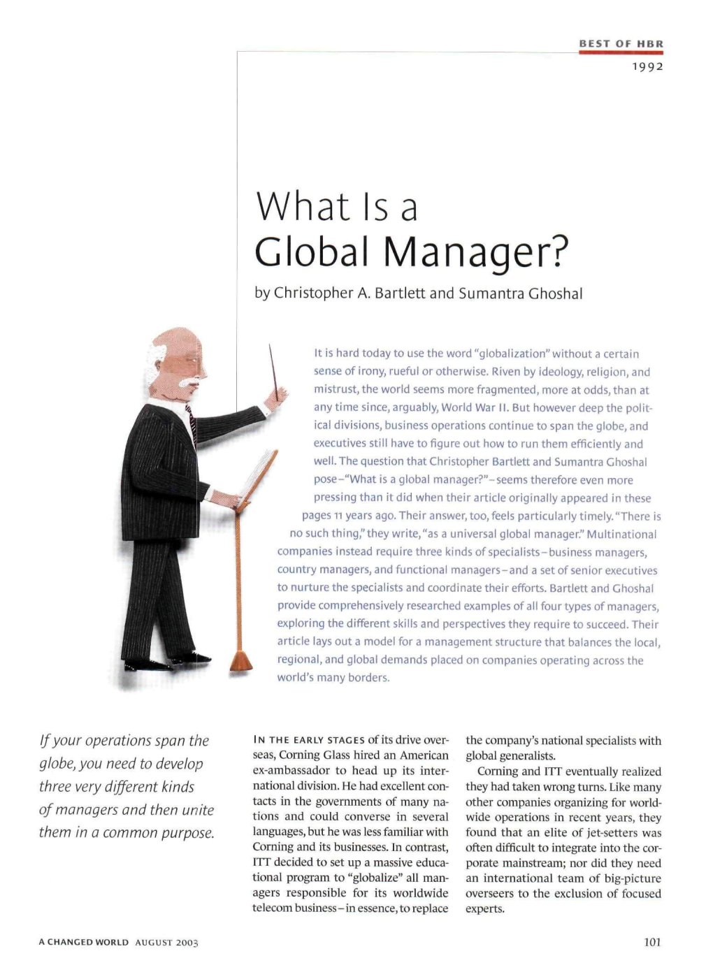 What Is a Global Manager? by Christopher A