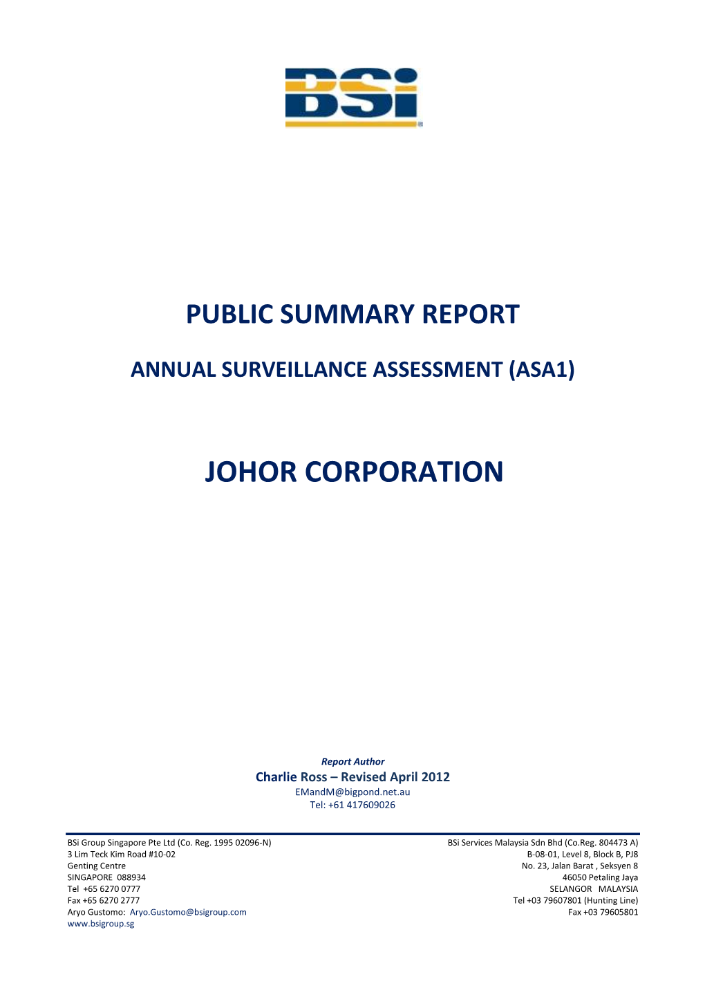 Rspo Public Summary Report
