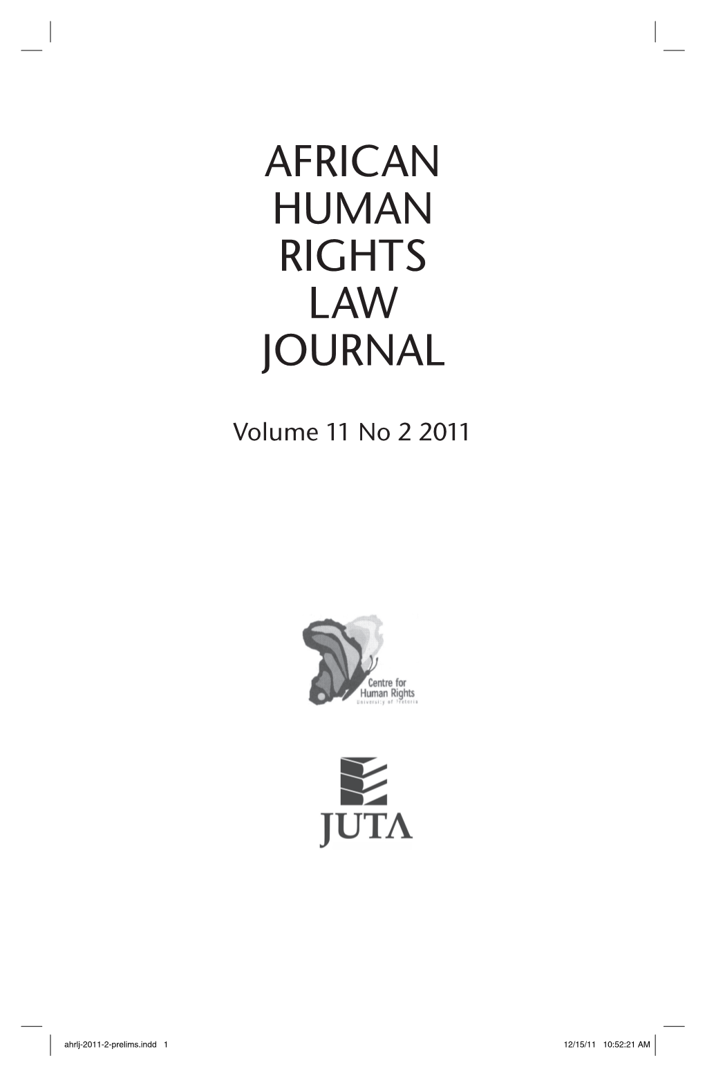 African Human Rights Law Journal