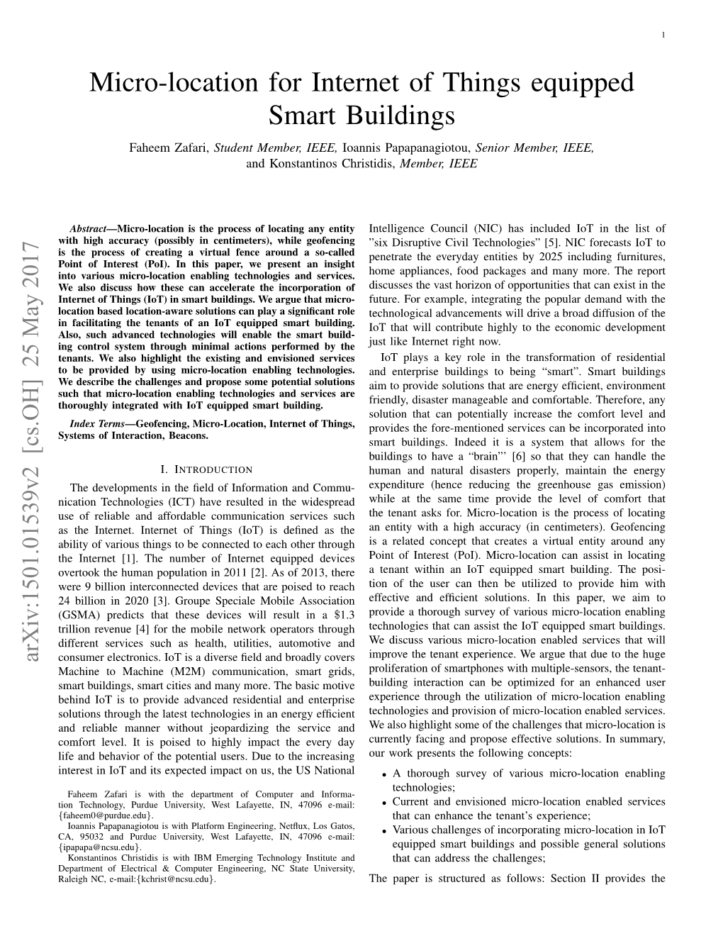 Micro-Location for Internet of Things Equipped Smart Buildings