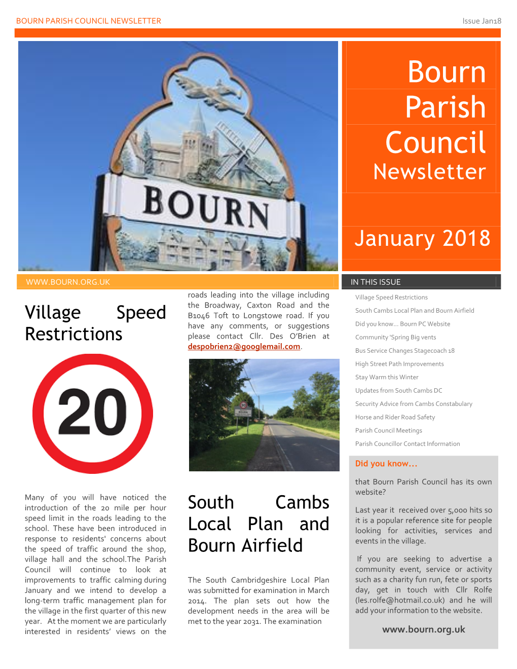 January 2018 Newsletter