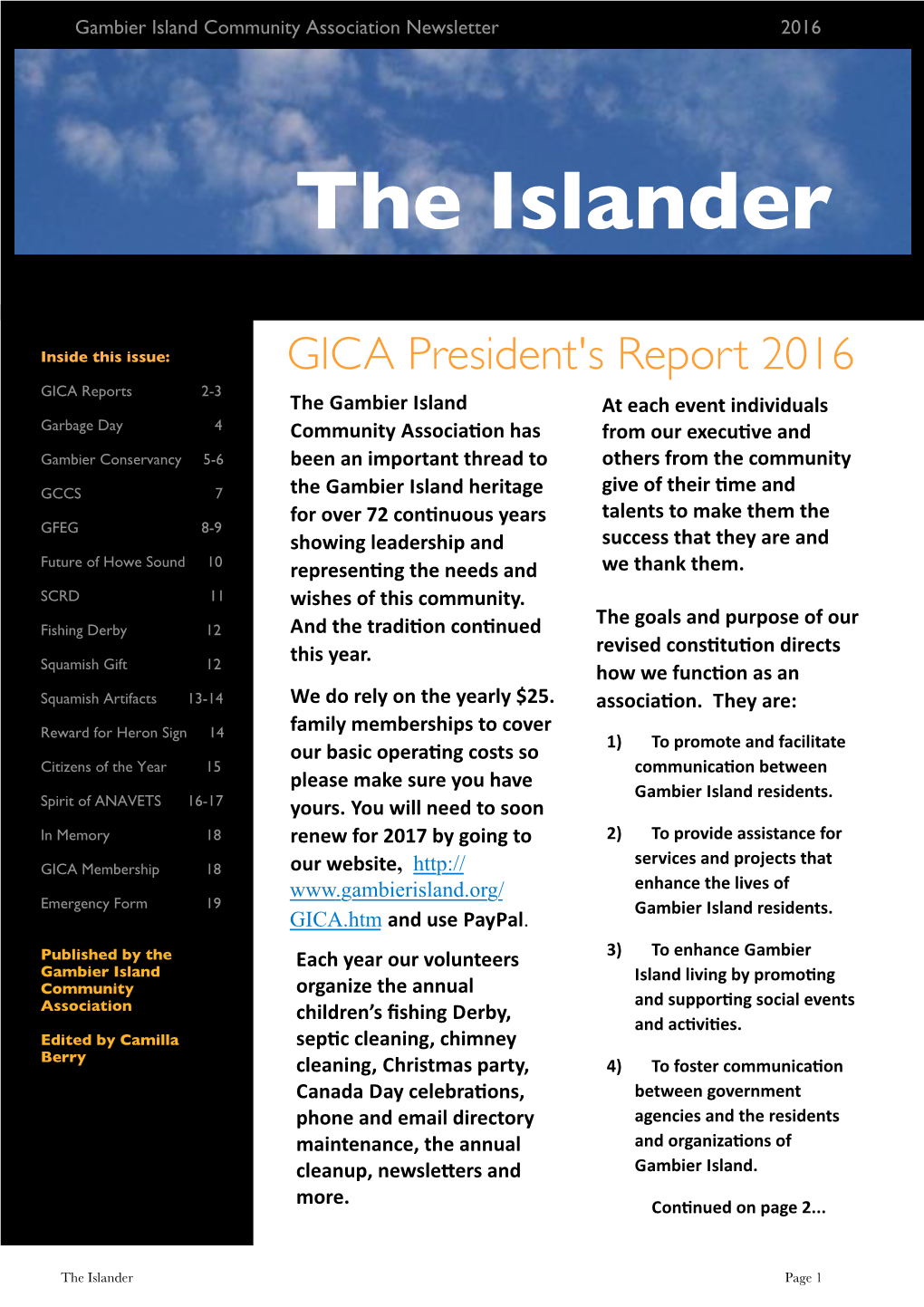 GICA President's Report 2016