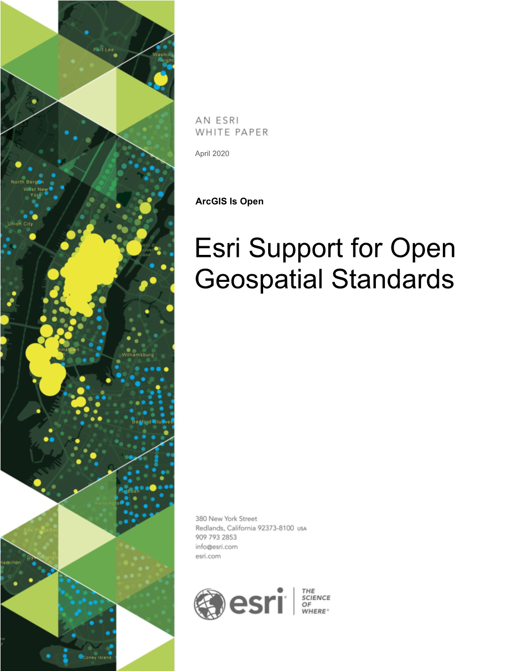 Esri Support for Open Geospatial Standards