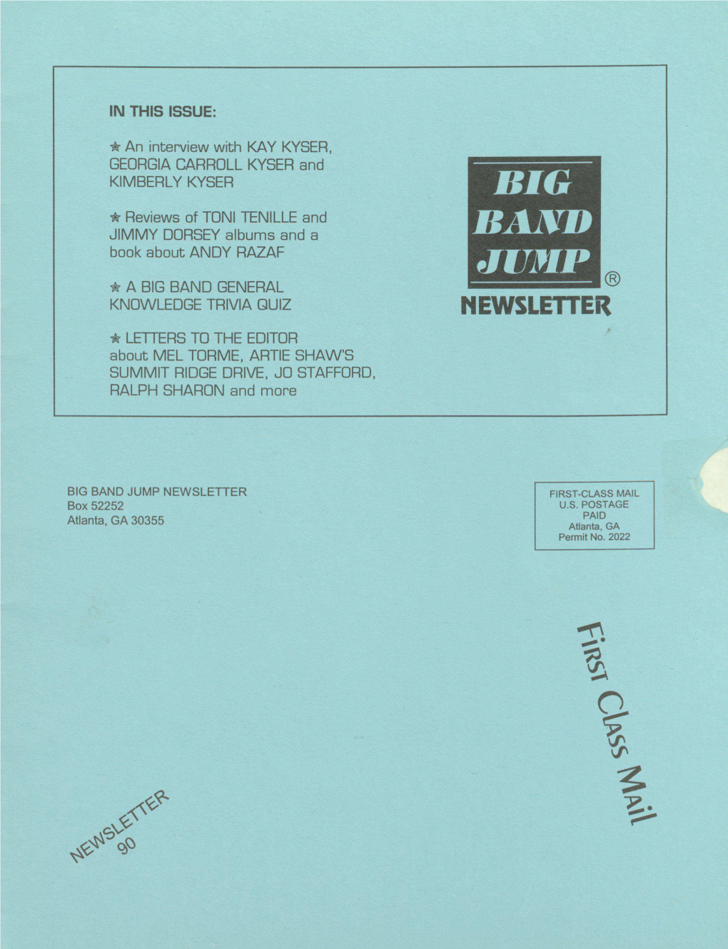 BIG BAND JUMP NEWSLETTER FIRST-CLASS MAIL Box 52252 U.S