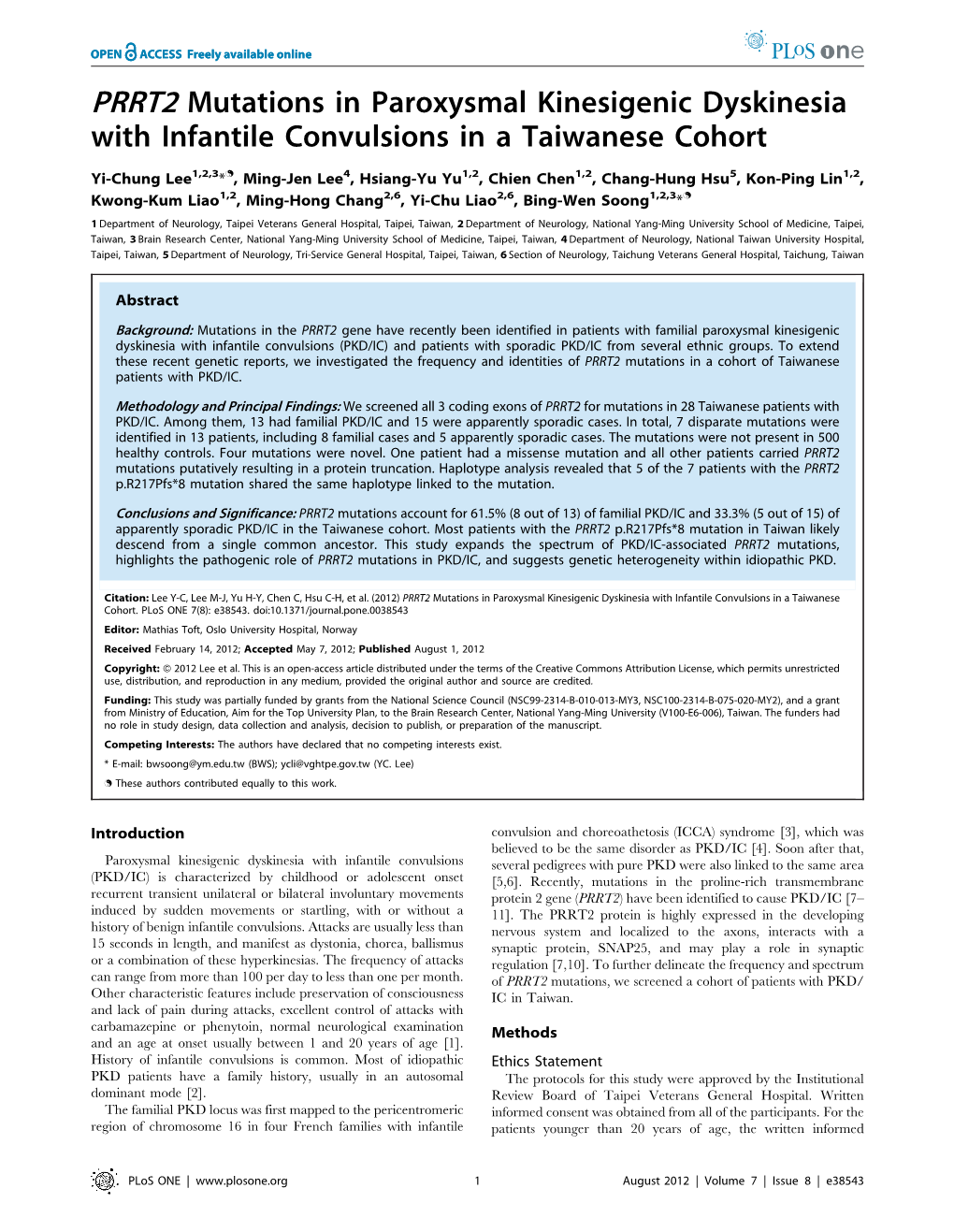 With Infantile Convulsions in a Taiwanese Cohort