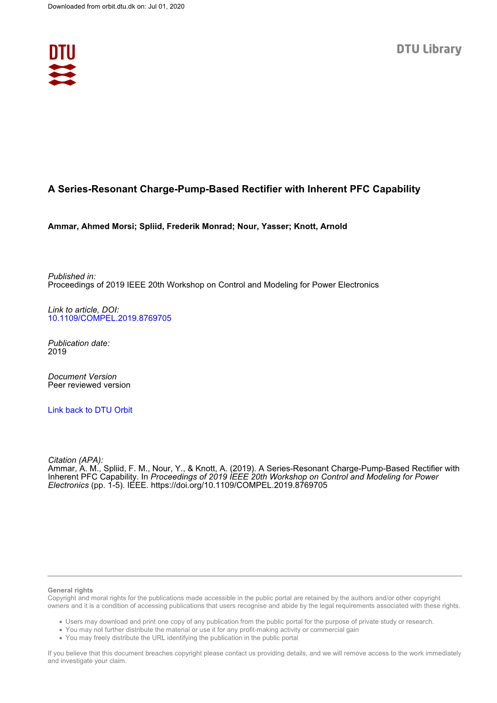 A Series-Resonant Charge-Pump-Based Rectifier with Inherent PFC Capability