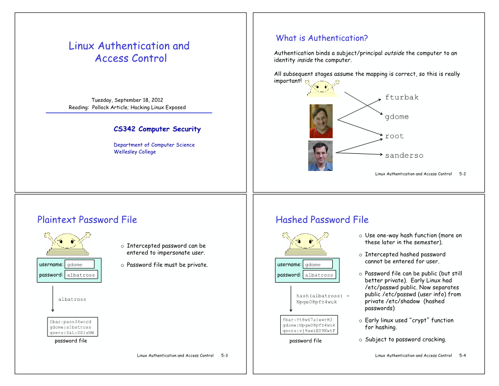 Linux Authentication and Access Control 5-2