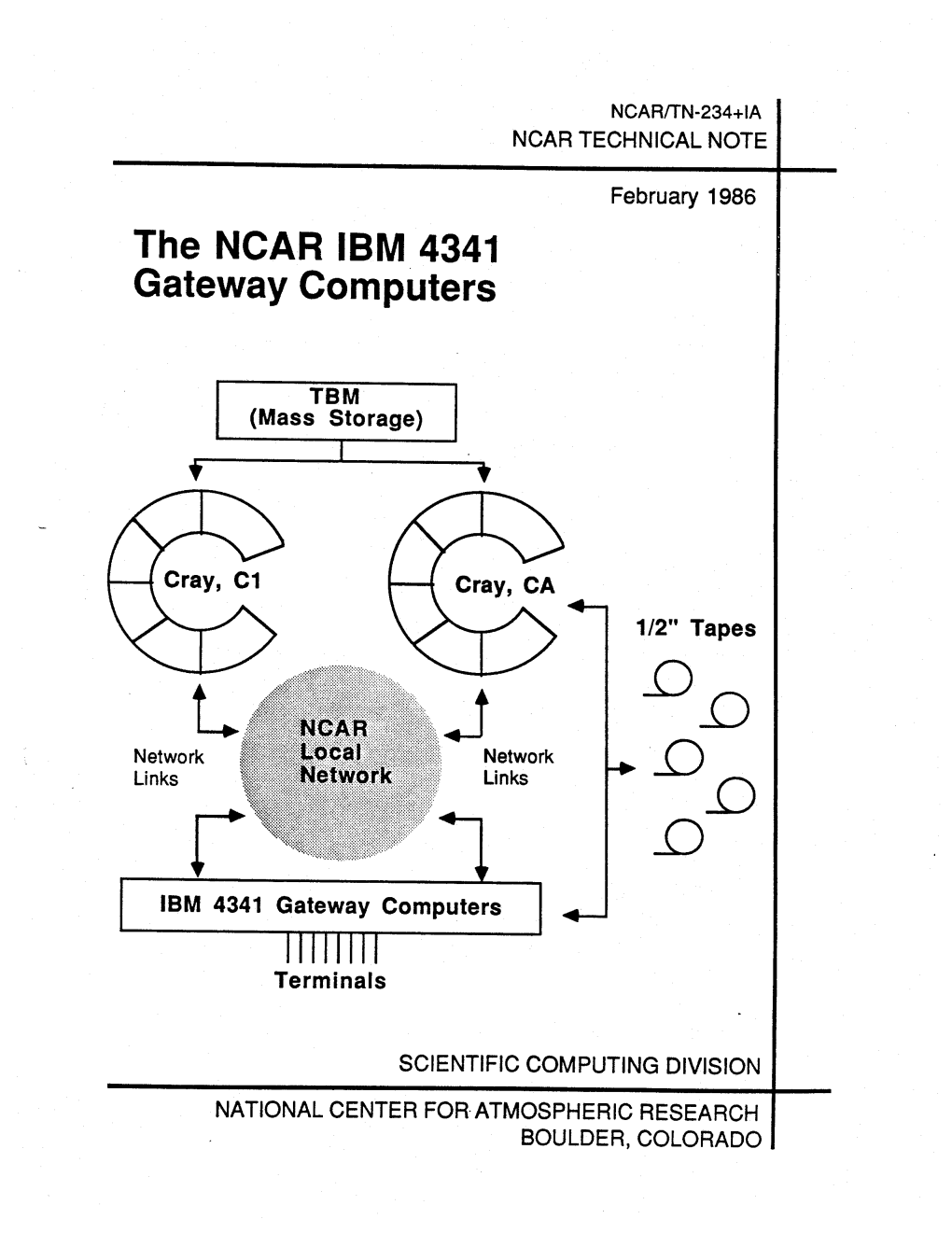 NCAR/TN-234+IA the NCAR IBM 4341 Gateway Computers