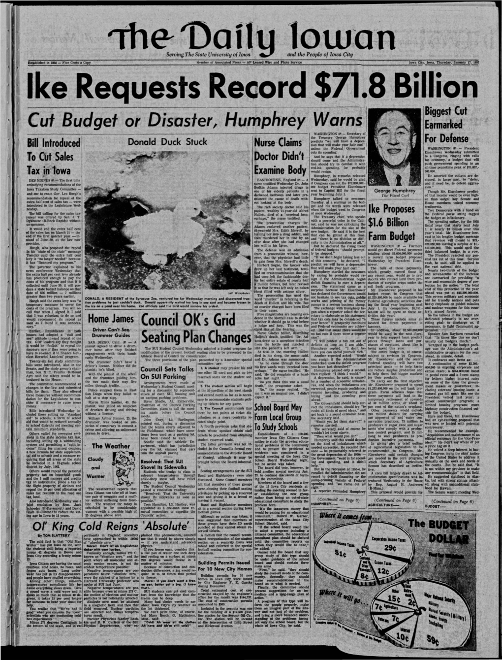 Daily Iowan (Iowa City, Iowa), 1957-01-17