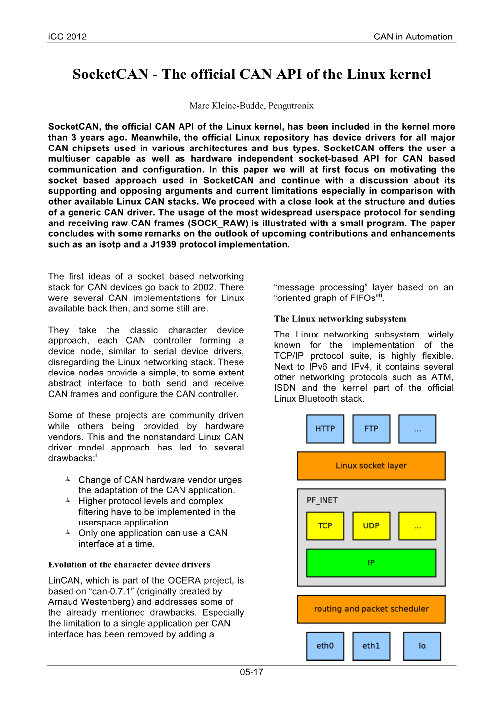 Socketcan - the Official CAN API of the Linux Kernel