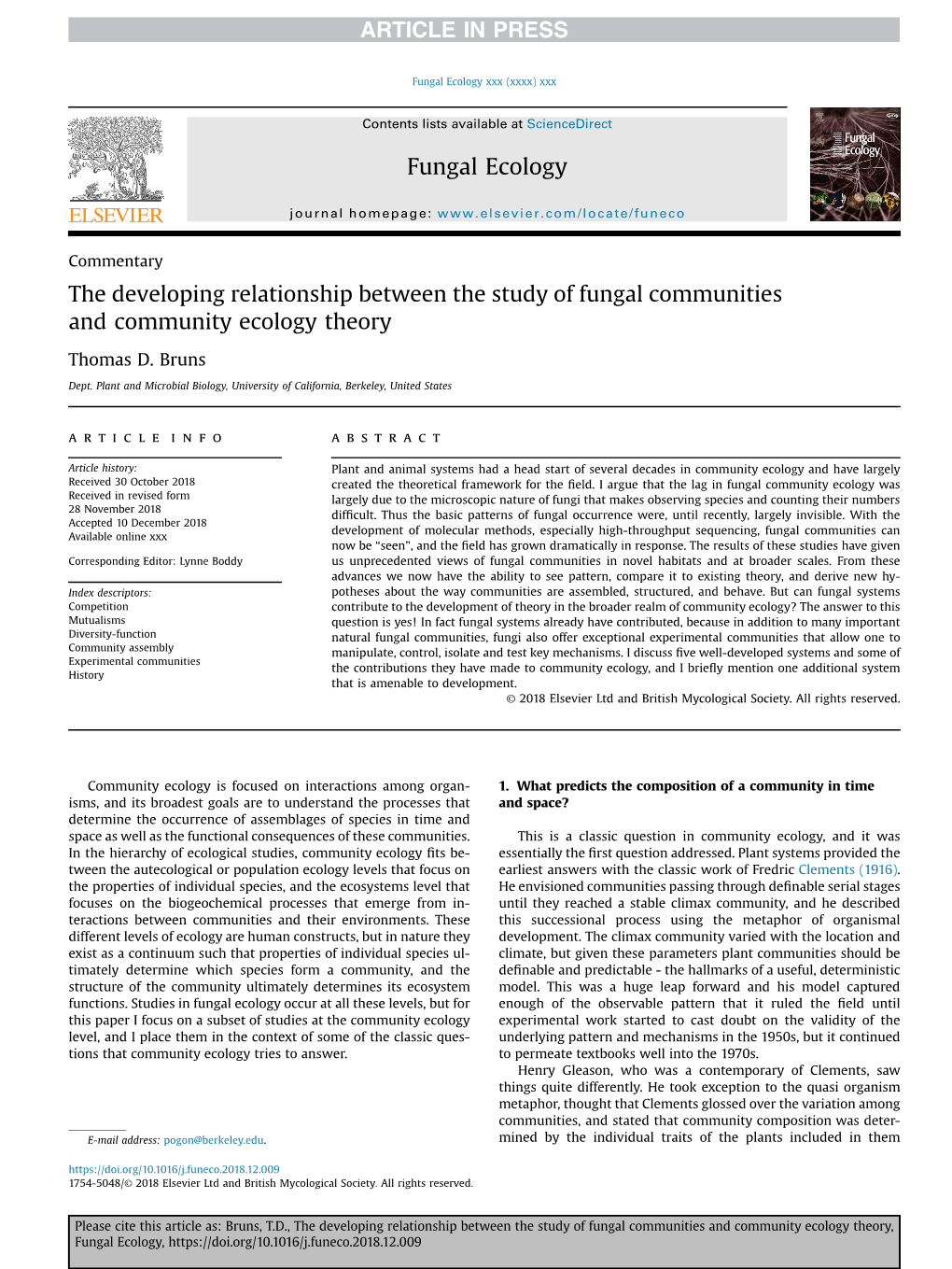 The Developing Relationship Between the Study of Fungal Communities and Community Ecology Theory