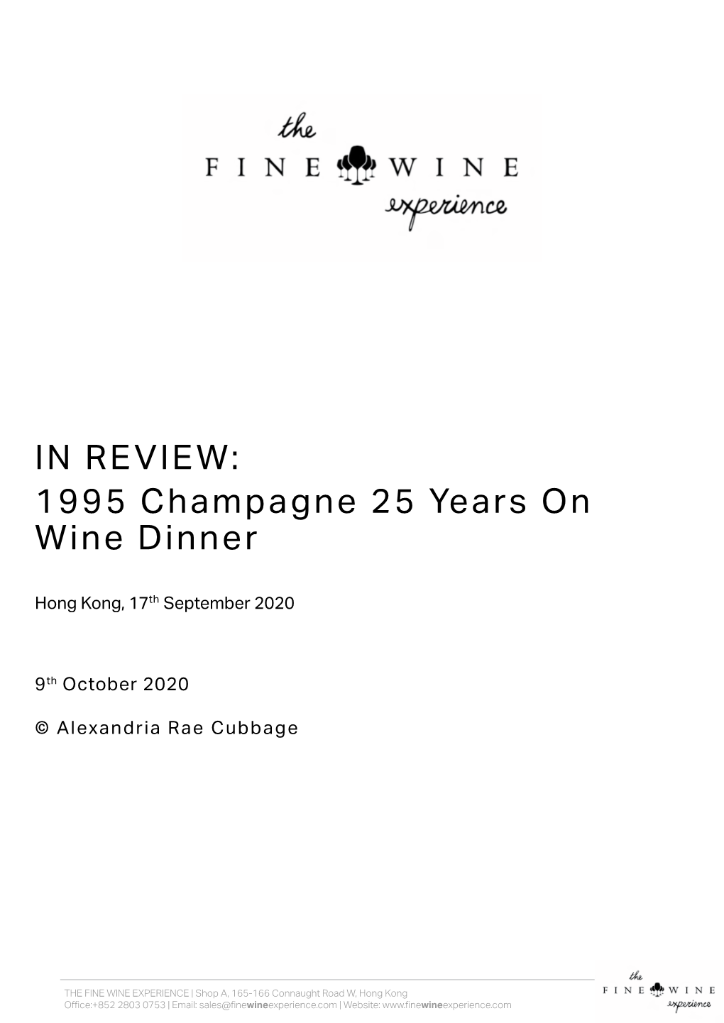 IN REVIEW: 1995 Champagne 25 Years on Wine Dinner