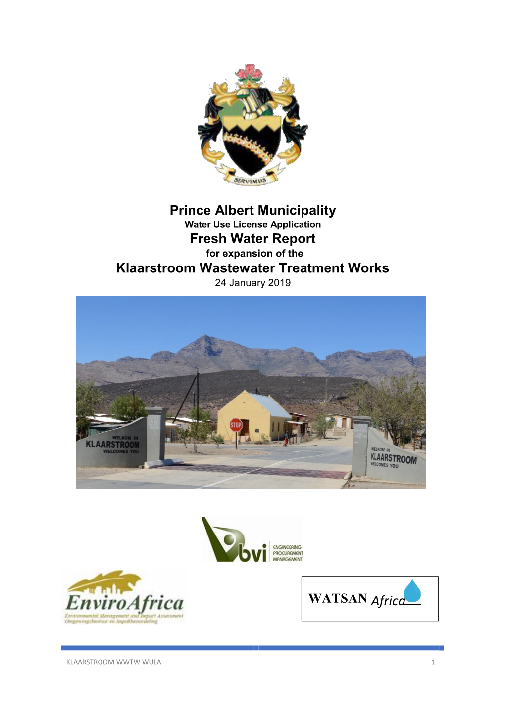 Prince Albert Municipality Fresh Water Report Klaarstroom Wastewater