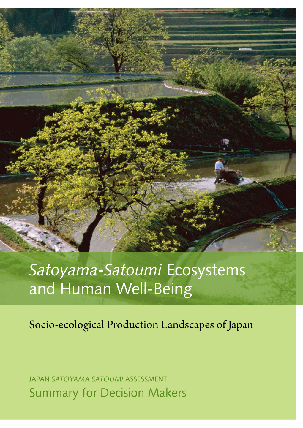 Satoyama-Satoumi Ecosystems and Human Well-Being | I