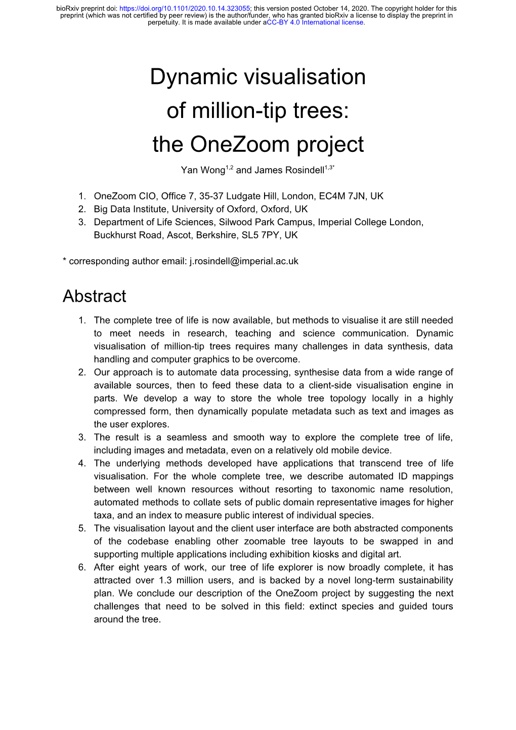 The Onezoom Project