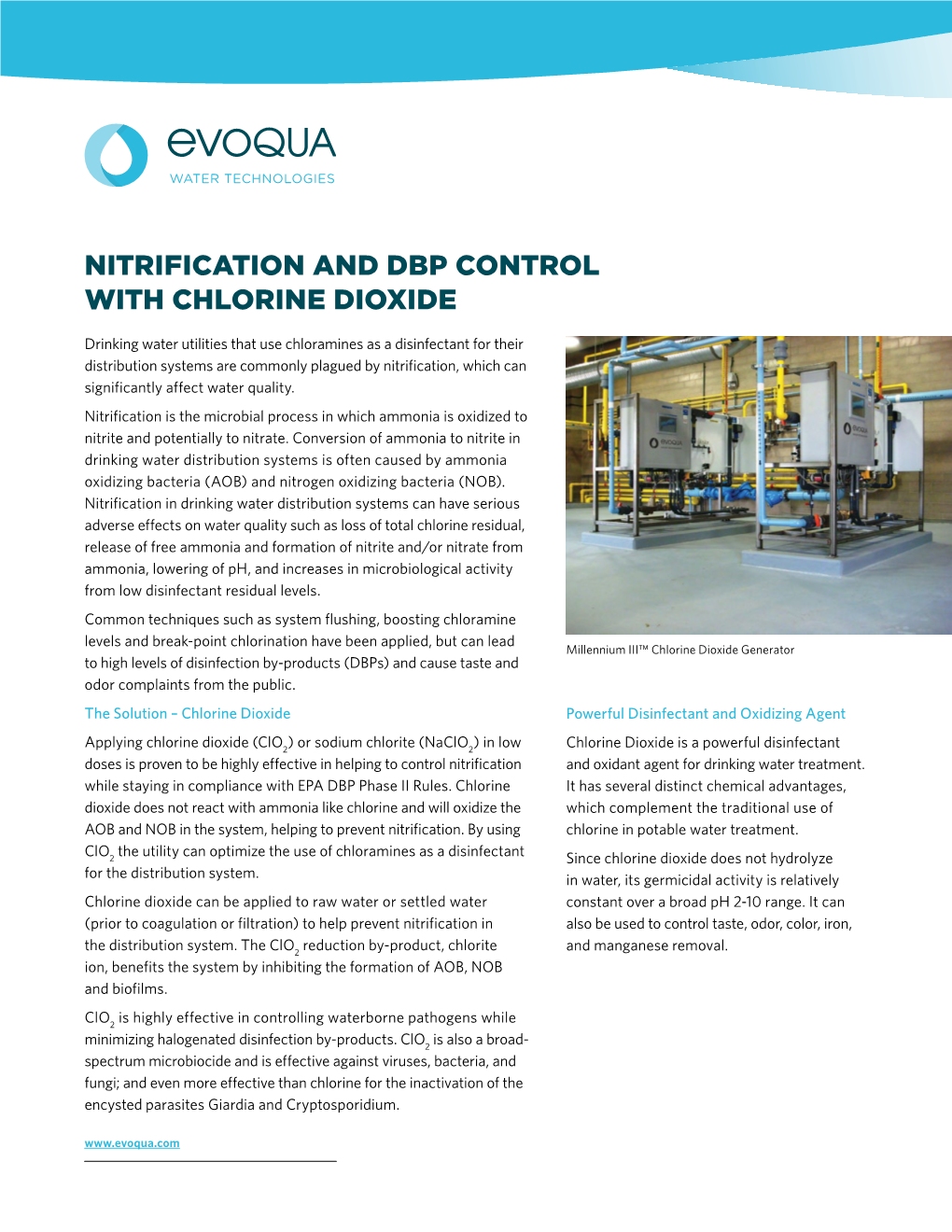 Nitrification and Dbp Control with Chlorine Dioxide