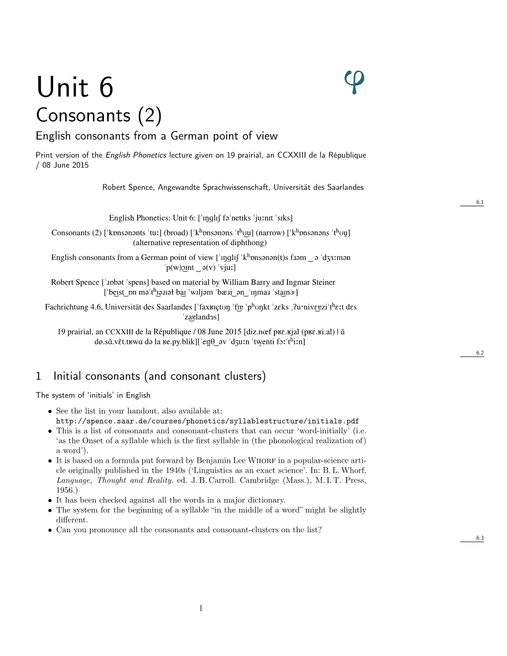 English Phonetics: Consonants