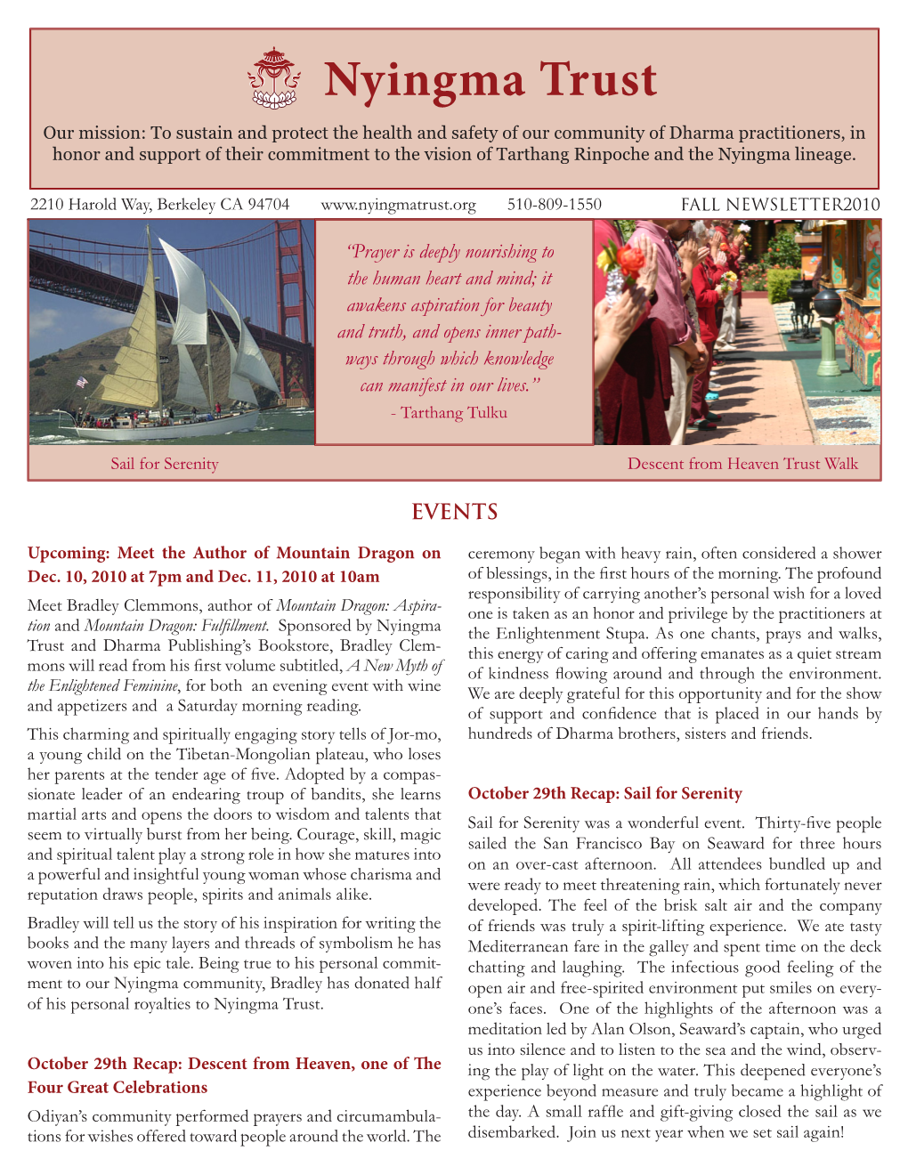 Download the Fall 2010 Newsletter (PDF)
