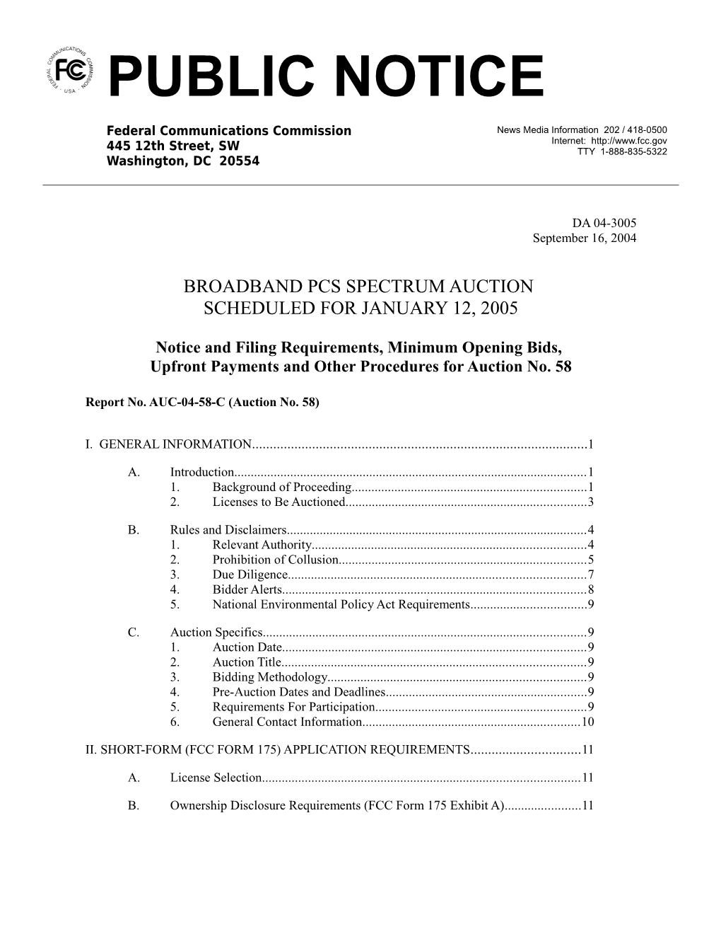 Notice and Filing Requirements, Minimum Opening Bids s1