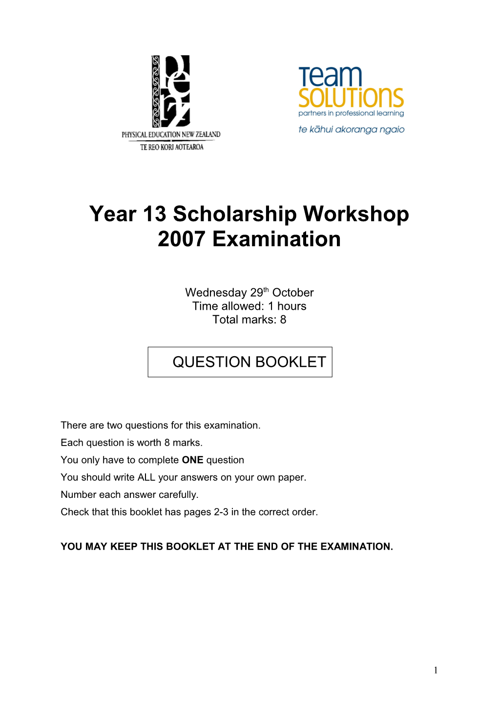 Year 13 Scholarship Workshop
