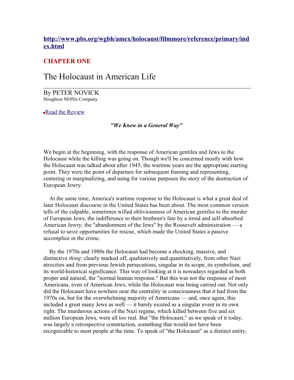 The Holocaust in American Life